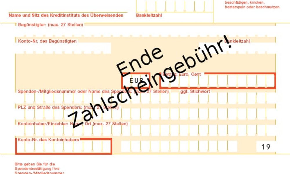 Das Ende der Zahlscheingebühr